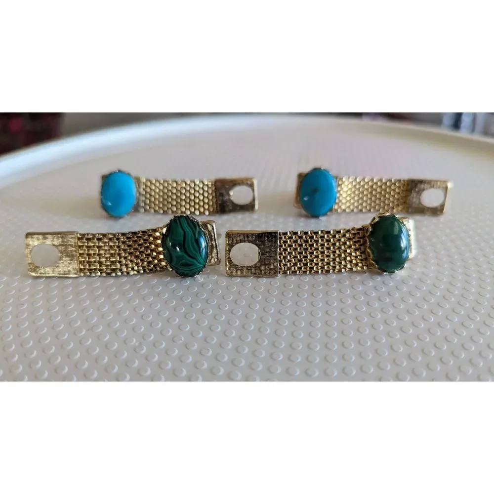 Vintage bundle of two mesh wrap around cuff links